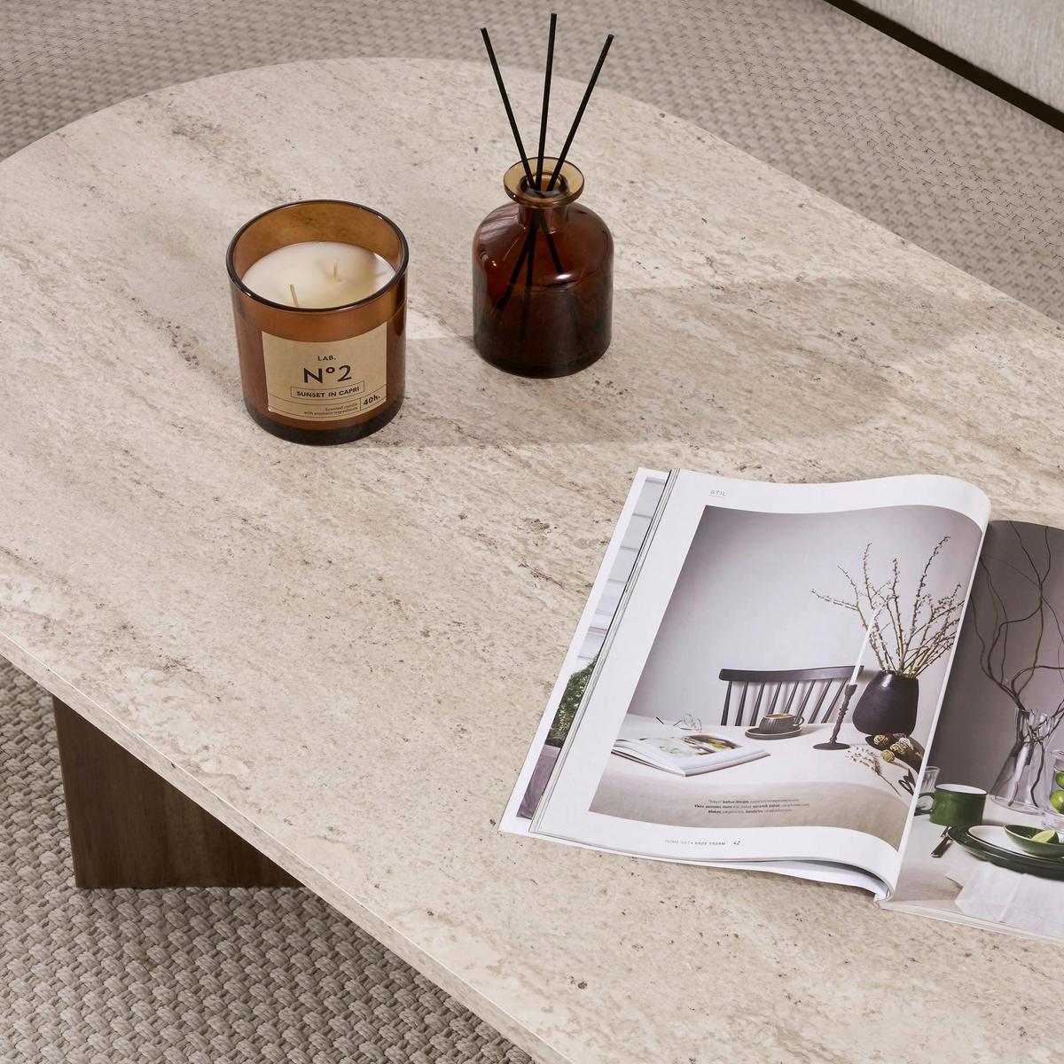 Couchtisch Sable Elfenbein/ Walnussfarben B: 119cm - Elfenbein/Walnussfarben, Design, Holzwerkstoff (119/40/60cm) - MID.YOU
