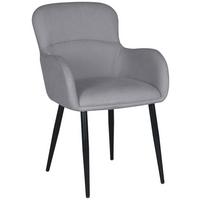 Armlehnstuhl Serena Leinenoptik Grau, B: 56 Cm - Schwarz/Grau, KONVENTIONELL, Holz/Textil (56/88/61cm)