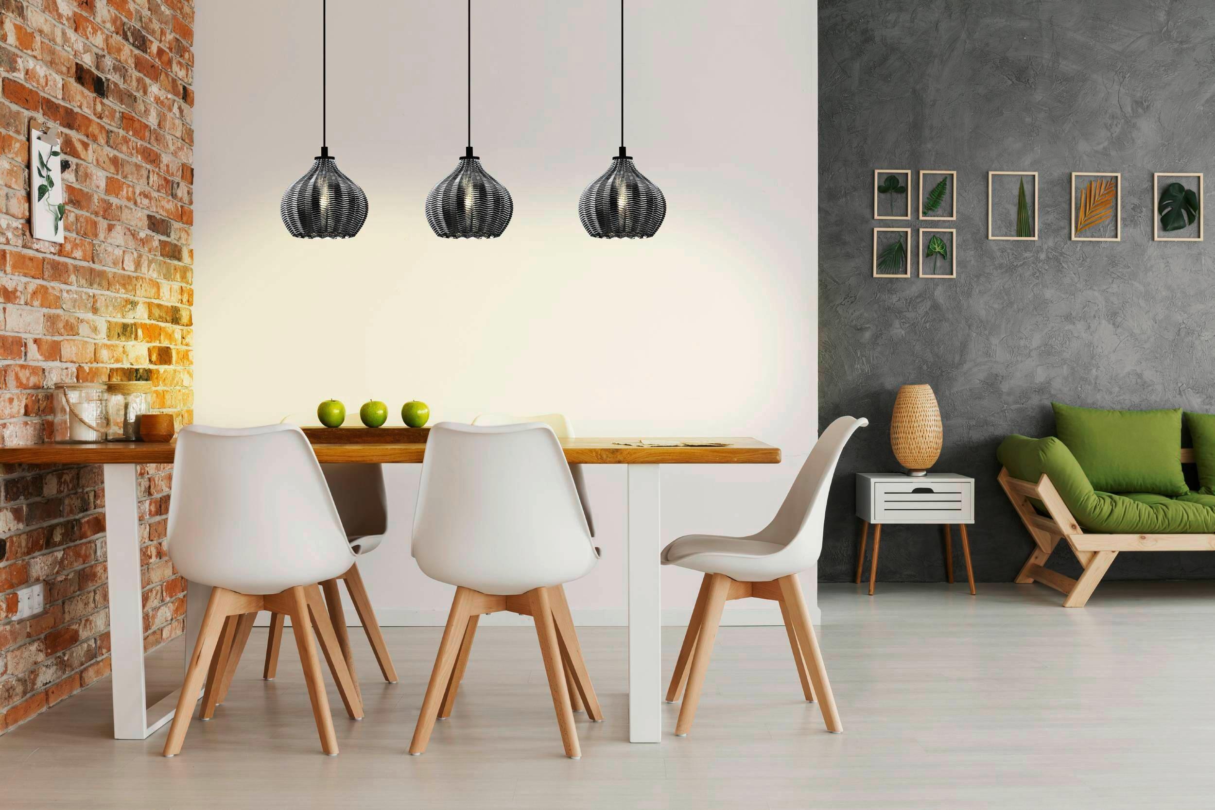 Hängeleuchte 43577_tamallat - Schwarz, Design, Glas/Metall (105/23/110cm) - Eglo