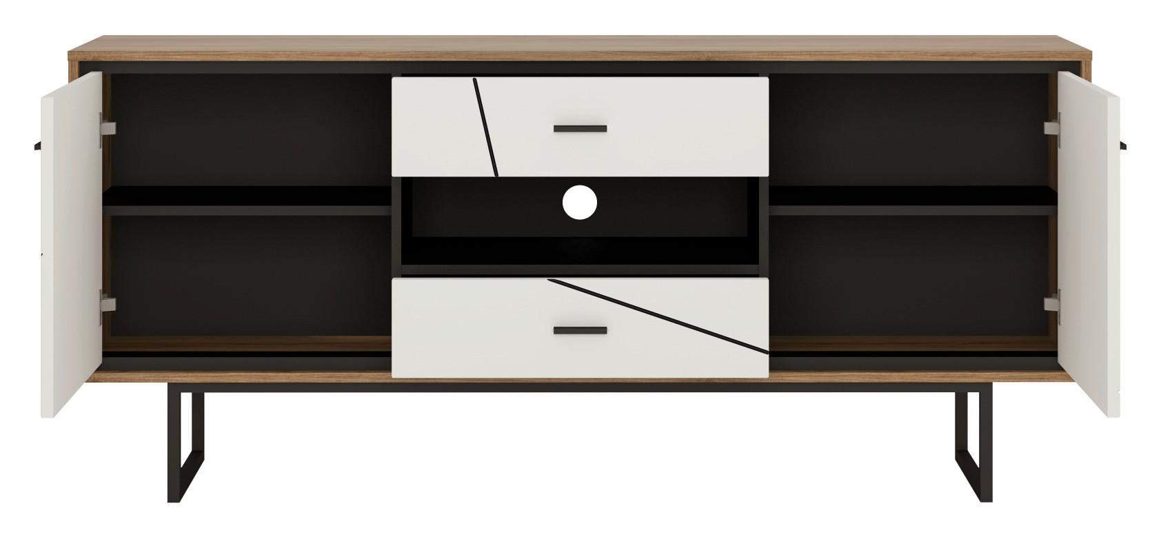 Kommode Brolo Catania Eiche/Schwarz B: 167cm - MODERN, Holzwerkstoff (167/74,3/40cm)