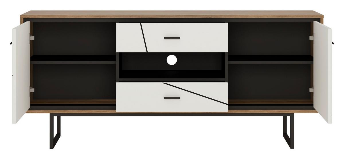 Kommode Brolo Catania Eiche/Schwarz B: 167cm - MODERN, Holzwerkstoff (167/74,3/40cm)