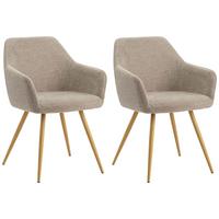 Armlehnstuhl Melinda Grau Gepolstert - Beige/Naturfarben, MODERN, Textil/Metall (56/81,5/63cm) - MID.YOU