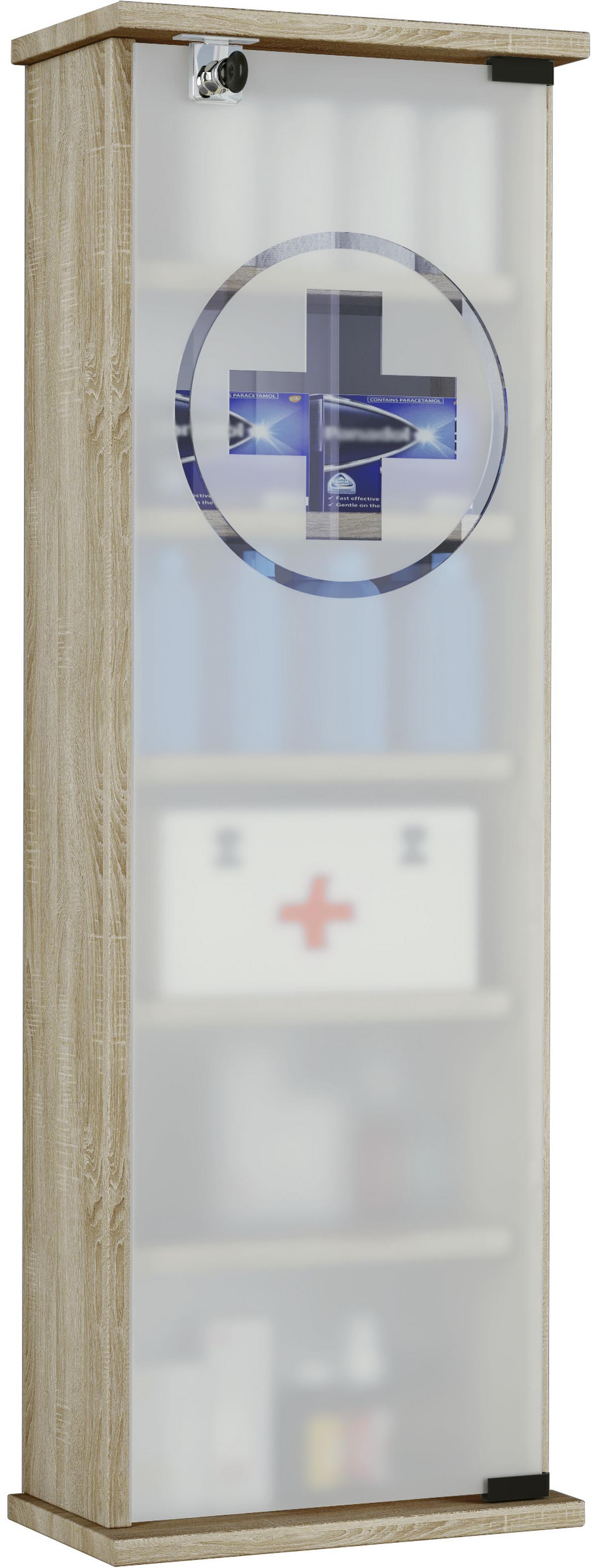 Medizinschrank Omal Xxl Eiche Dekor 31x92 Cm Versperrbar - Sonoma Eiche, Basics, Glas/Holzwerkstoff (31/92/18cm) - MID.YOU