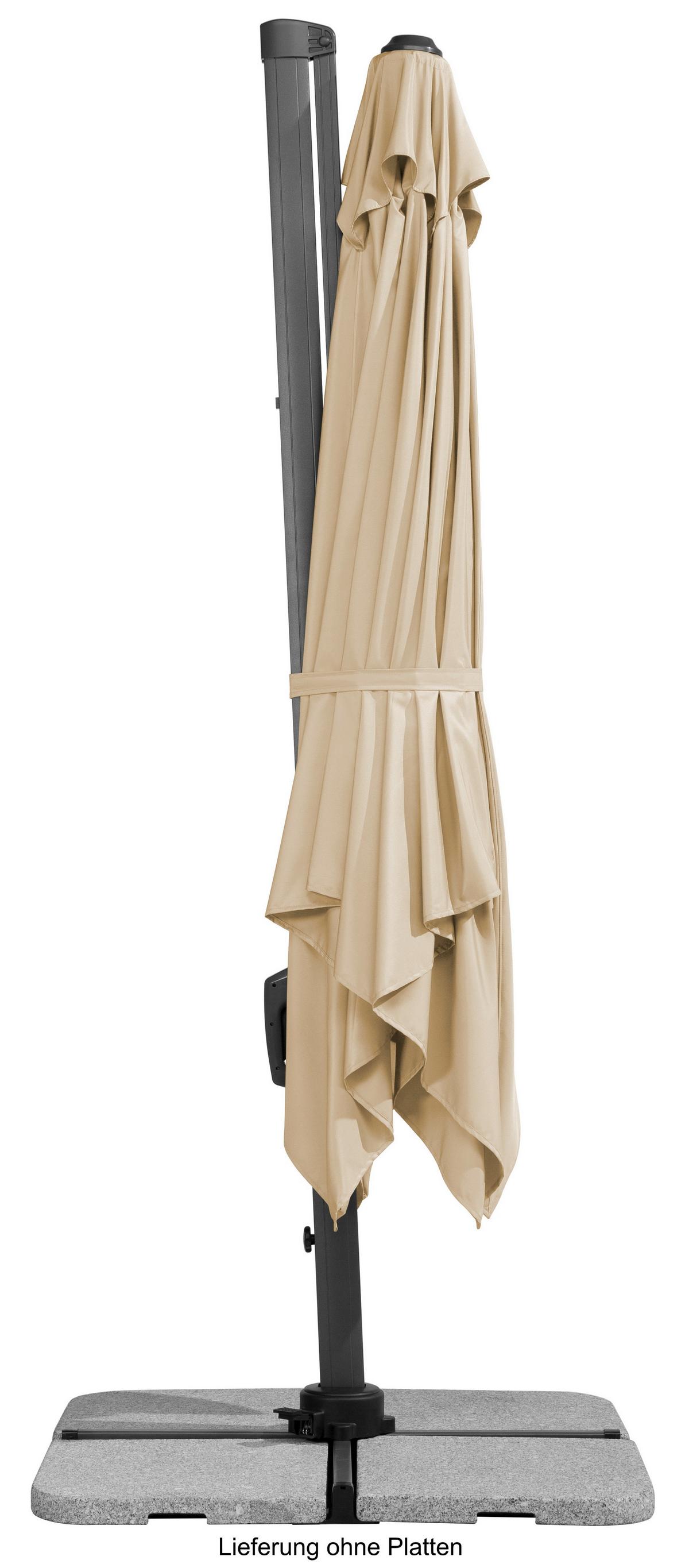 Ampelschirm Rhodos Twist Bxhxt: 358x263x300 Cm Naturfarben - Anthrazit/Naturfarben, Basics, Textil/Metall (358/263/300cm) - Schneider