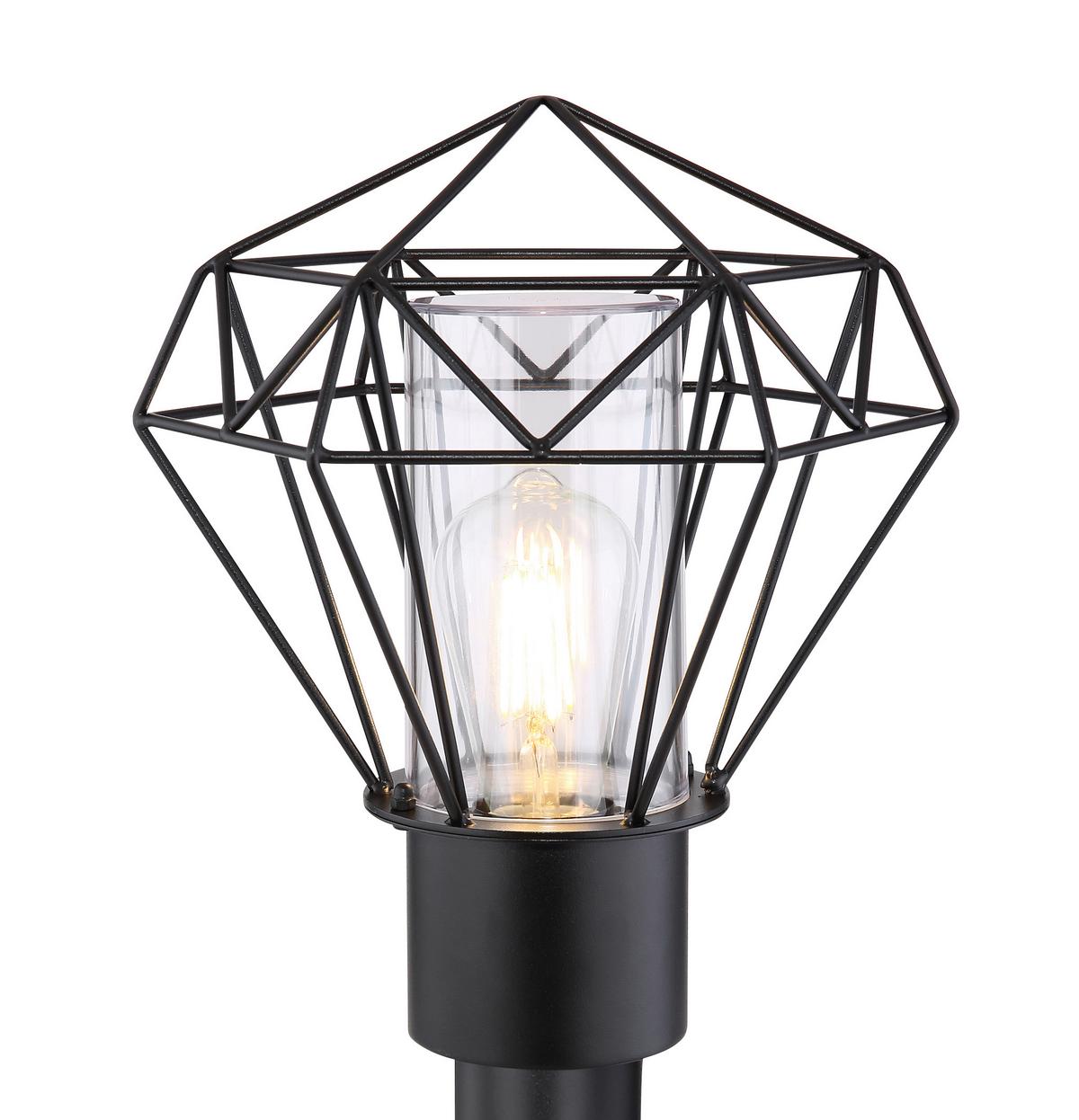 Venkovní svítidlo Horace černá,  max. 15 Watt - černá/čiré, Basics, kov/plast (22,5/25,5/100cm)