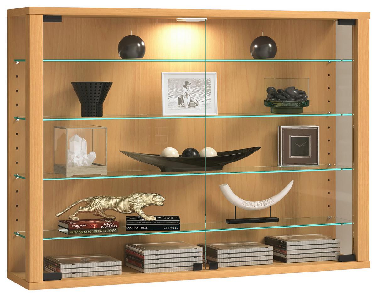 Hängevitrine Vitrosa Buche Dekor B: 83 Cm - Buchefarben, Design, Glas/Holzwerkstoff (83/60/18cm) - MID.YOU