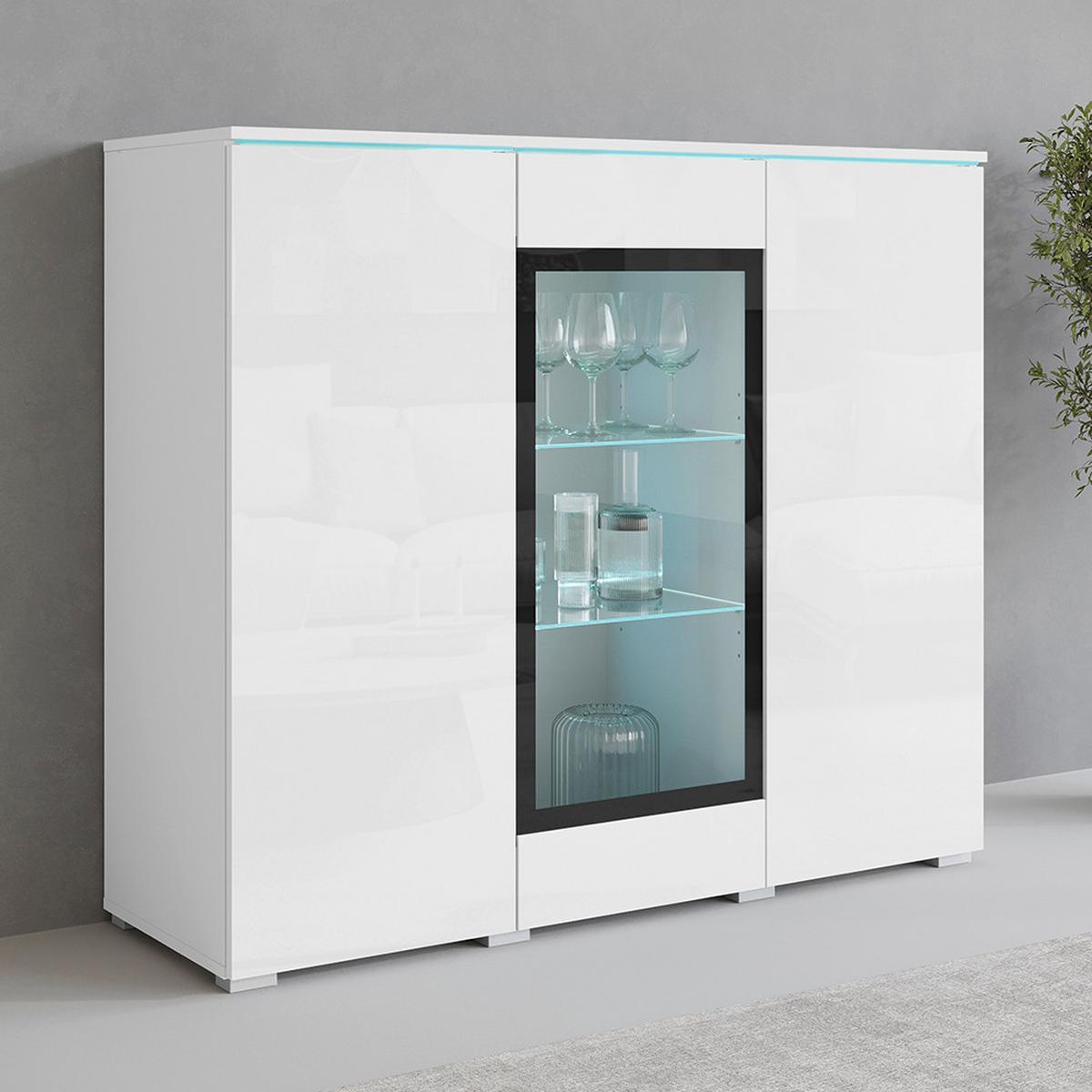 VYSOKÁ KOMODA VERA 120 - bílá/šedá, Trend, kompozitní dřevo/plast (120/103,3/39,5cm) - P & B