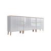 Sideboard Mailand6 B: 263,5cm Weiß/eiche - Weiß Hochglanz/Eiche Artisan, MODERN, Holzwerkstoff (263,5/86/33cm) - MID.YOU