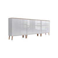 Sideboard Mailand6 B: 263,5cm Weiß/eiche - Weiß Hochglanz/Eiche Artisan, MODERN, Holzwerkstoff (263,5/86/33cm) - MID.YOU