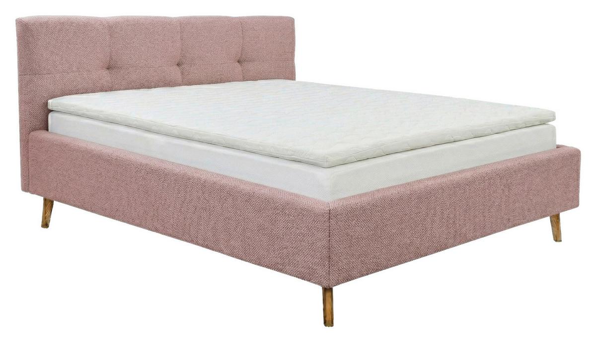 Polsterbett Rossva Lf: 180x200 Pink - Pink/Hellrosa, MODERN, Holz/Textil (180/200cm) - MID.YOU