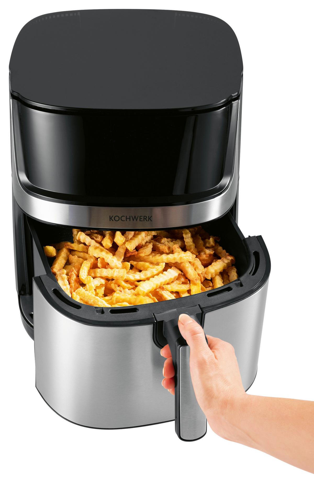 Heißluftfritteuse 14829 - Edelstahlfarben/Schwarz, Basics, Kunststoff/Metall (28,8/36,8/34,8cm)