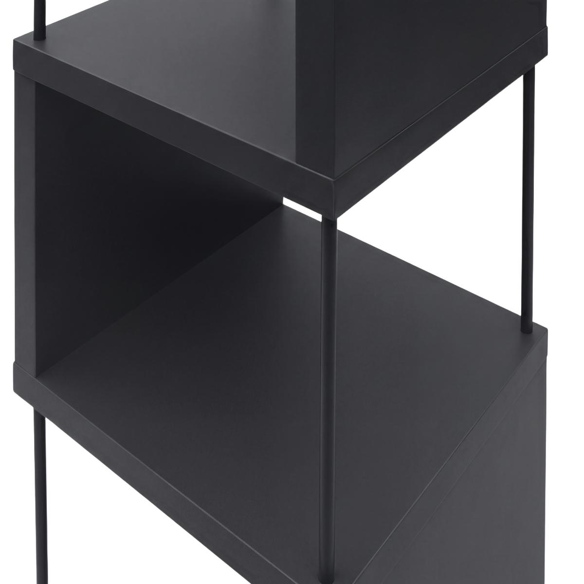 REGÁL PINNAR - tmavosivá, Modern, kov/kompozitné drevo (33/136,5/33cm) - Mömax