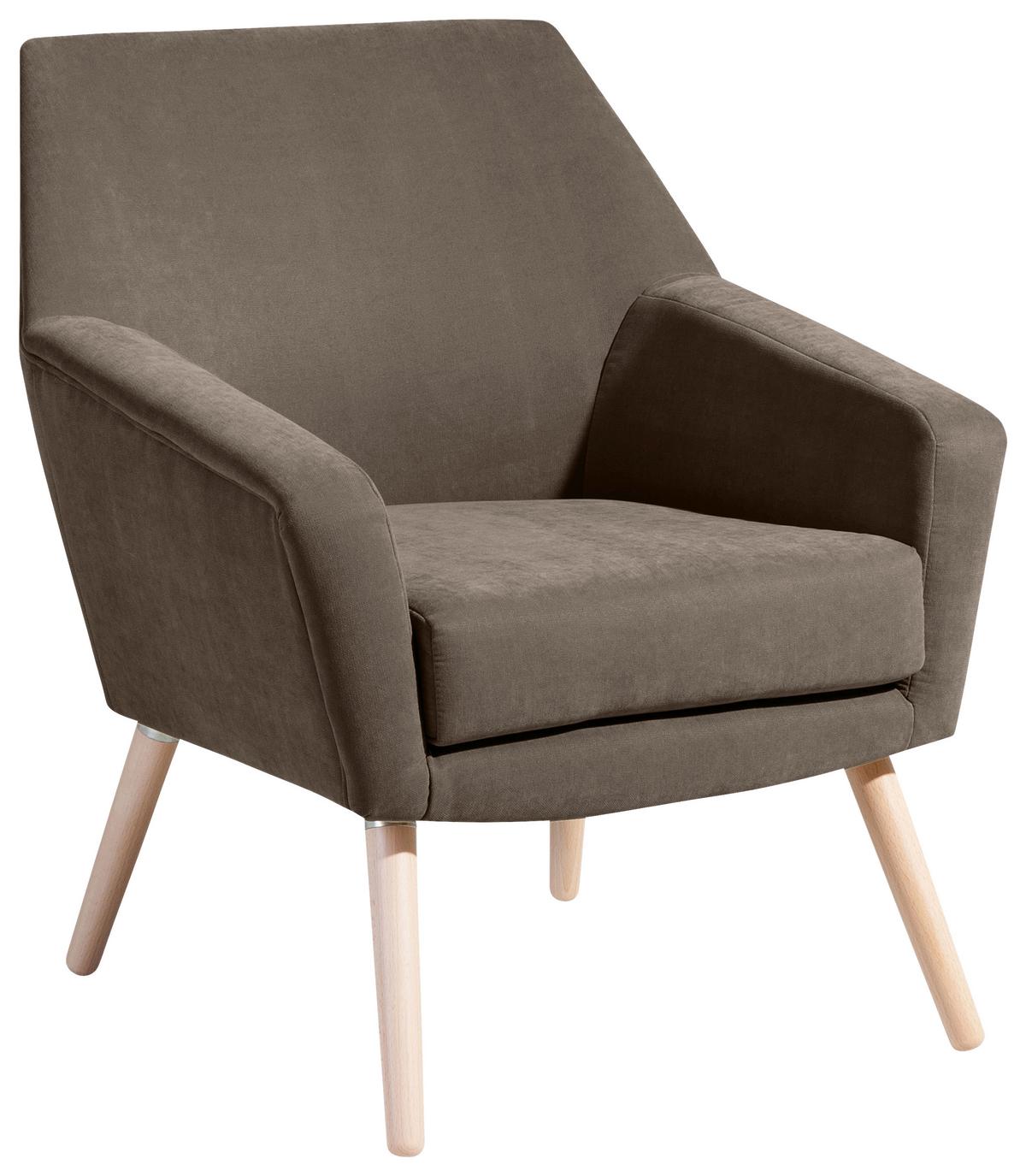 Polstersessel Mit Armlehnen Alegro Velours Sahara - Buchefarben/Sahara, Design, Textil (67/81/71cm) - Max Winzer