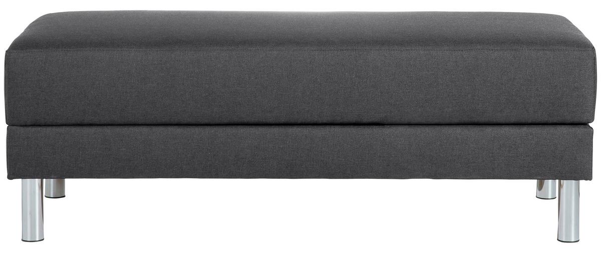 Ecksofa mit Schlaffunktion Just Fashion Graphitfarben - Chromfarben/Graphitfarben, KONVENTIONELL, Textil (152/230cm) - Max Winzer