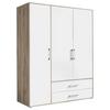 Kleiderschrank Lembo - Weiß/Eiche San Remo, KONVENTIONELL, Holzwerkstoff (155/195/60cm)