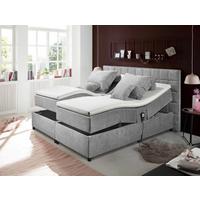 Polsterbett Verstellbar Mit Topper 180x200 Mariborsko - Silberfarben/Hellgrau, Basics, Holzwerkstoff/Textil (180/200cm) - MID.YOU