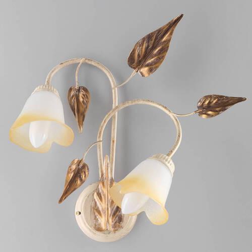 Wandleuchte 4647/Ap2 - Beige, Natur, Glas/Metall (40/40/48cm)