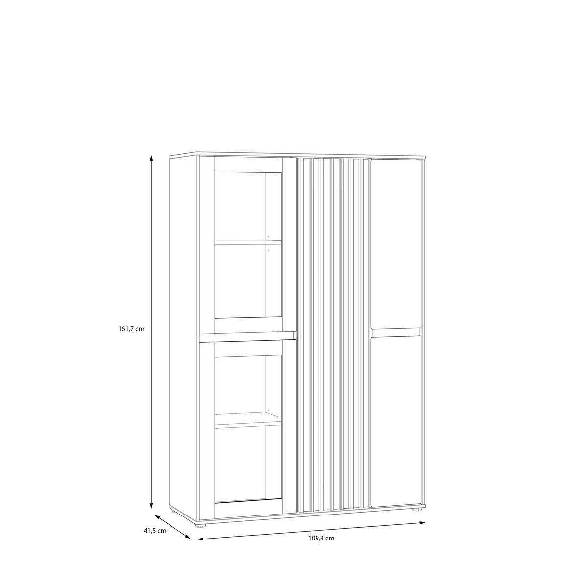 Vitrin Eliston - tölgyfa színű/homokszínű, Natur, műanyag/faalapú anyag (109,3/161,7/41,5cm) - Modern Living