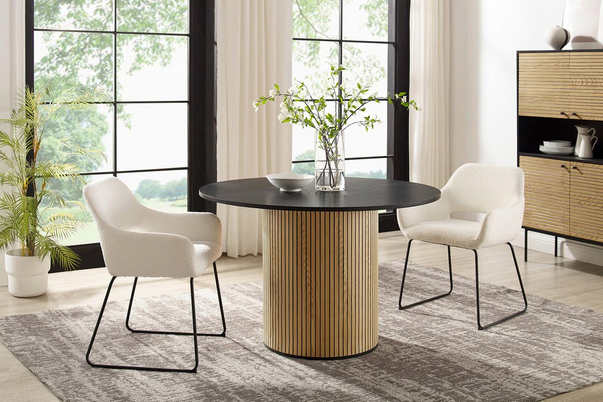 Esstisch Naturfarben/schwarz B: 120 Cm - Schwarz/Naturfarben, MODERN, Holz/Holzwerkstoff (120/120/75cm) - Livetastic