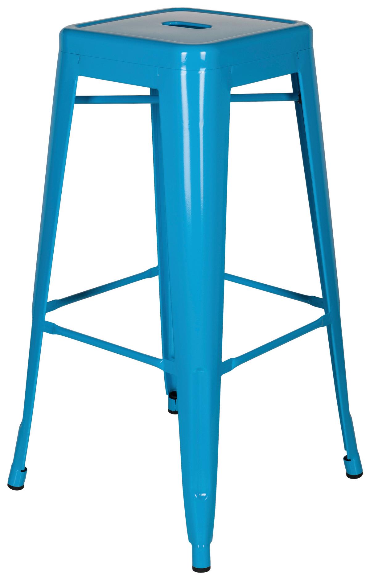 Barhocker Vantaggio High stapelbar Hellblau bis 150 kg - Hellblau, Basics, Metall (44/77/44cm) - MID.YOU