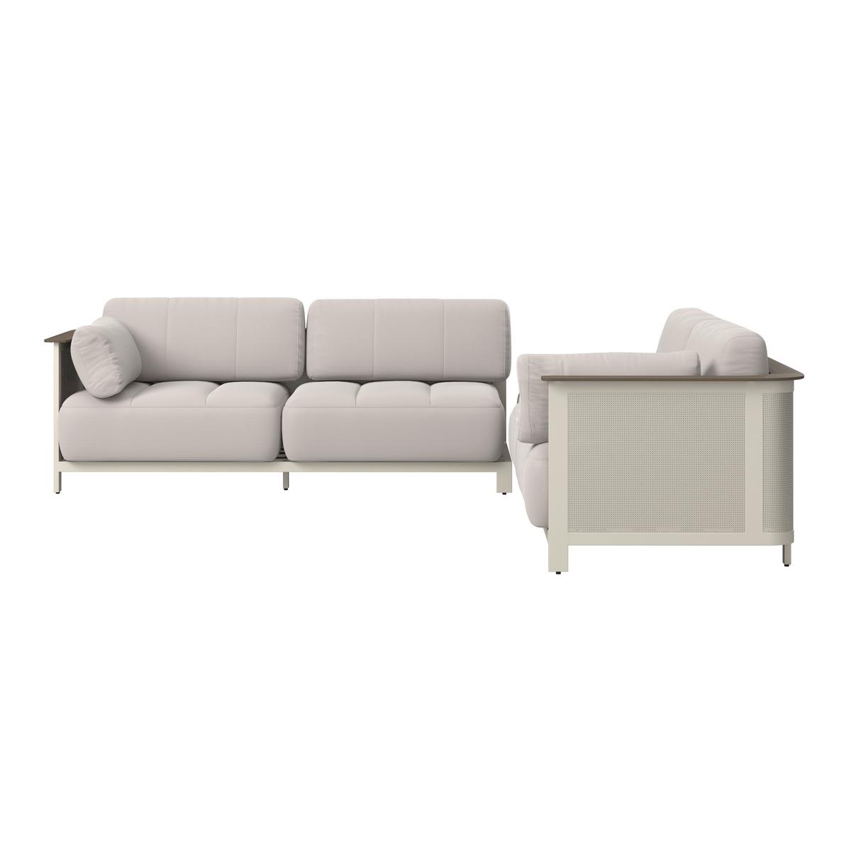 TERASOVÁ SEDACIA SÚPRAVA MARA - biela/svetlosivá, Modern, kov/textil (269/269cm) - Bessagi Garden