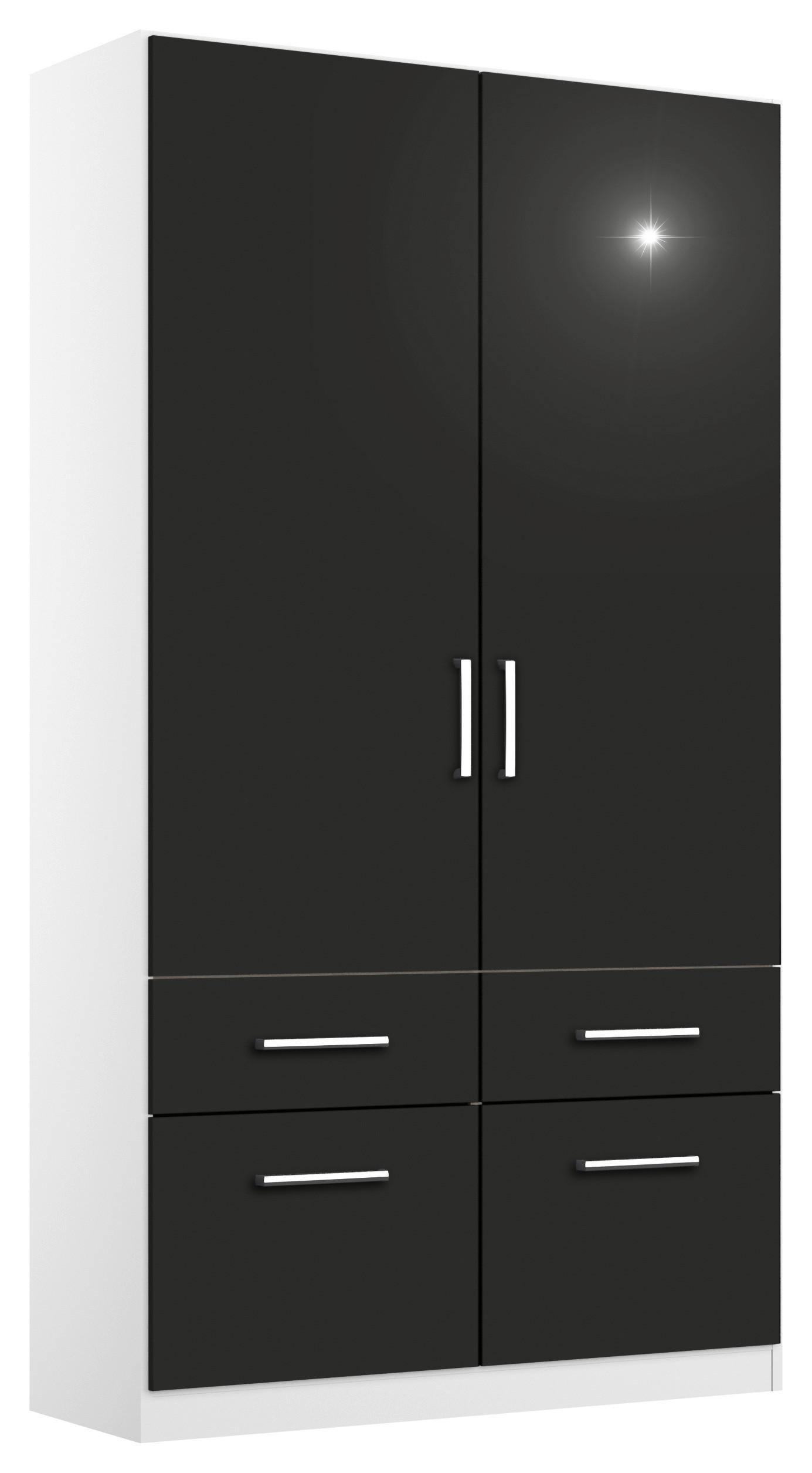 Drehtürenschrank 91cm Belrin Weiß/Grau