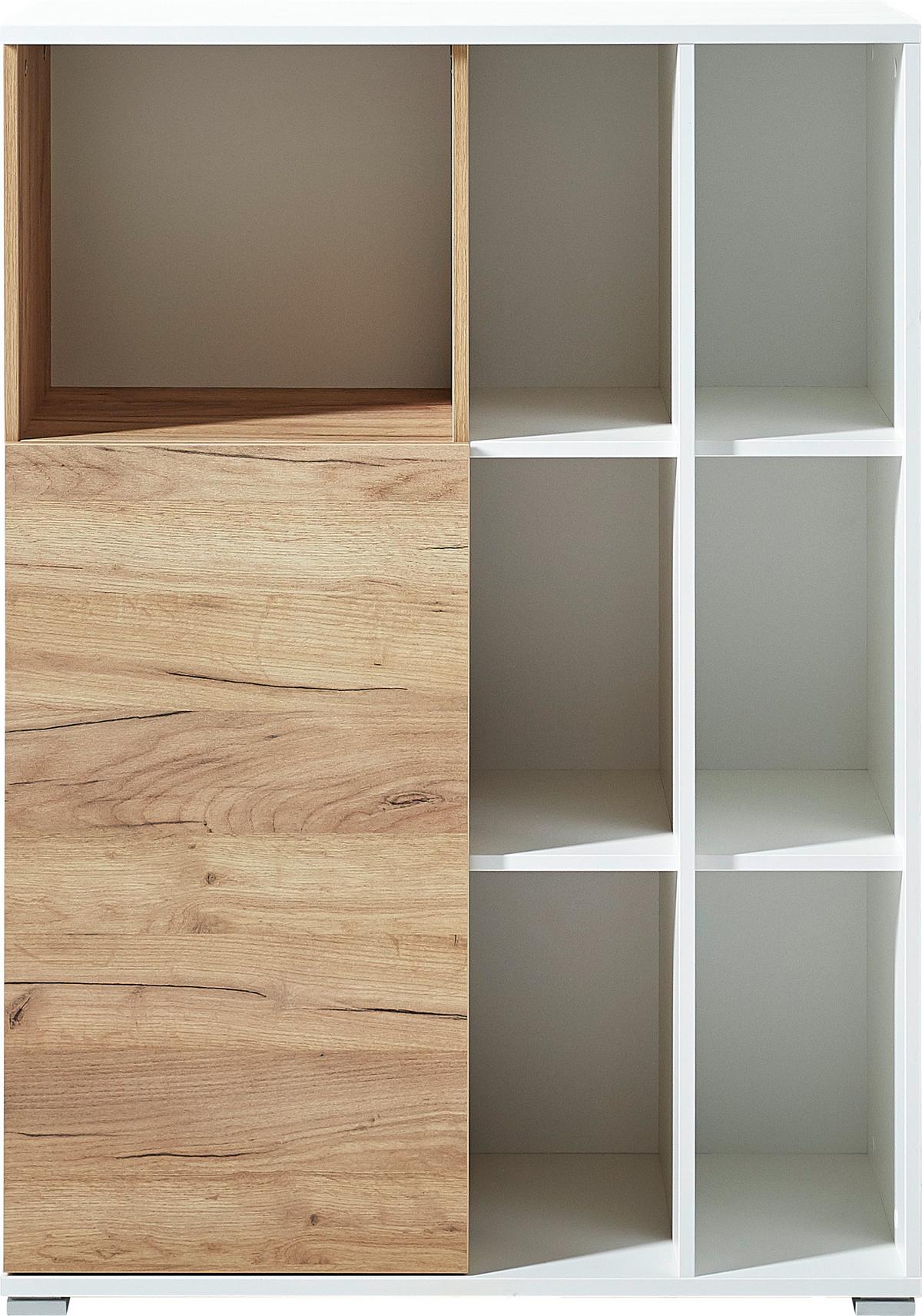 Aktenschrank Gw-Lioni Eiche Dekor B 85 cm - Eichefarben/Weiß, Design, Holzwerkstoff (85/120/40cm) - Germania