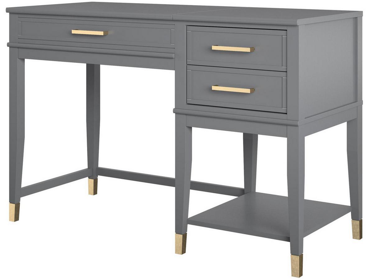 Schreibtisch Westerleigh Graphitfarben B: 77 Cm - Graphitfarben/Grau, Design, Holzwerkstoff/Metall (116/77/50cm) - MID.YOU