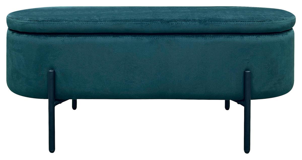 Sitzbank Nova Schwarz, Dunkelgrün B: 95 cm - Dunkelgrün/Schwarz, Design, Textil/Metall (95/42/38cm) - MID.YOU