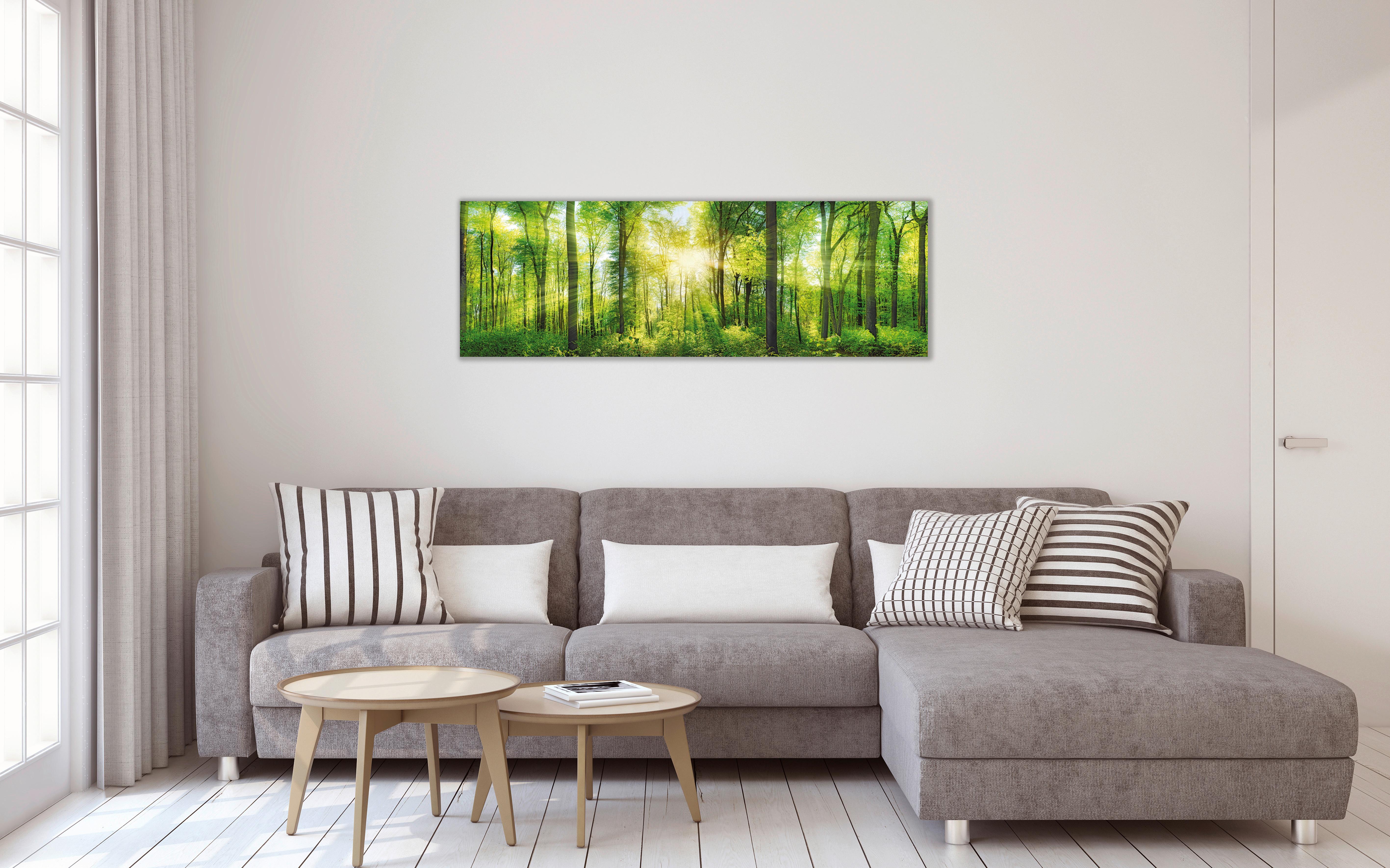 Obraz na plátne MARCUS - lesní zelená, Basics, dřevo (150 cm/50 cm/3 cmcm) - Mömax