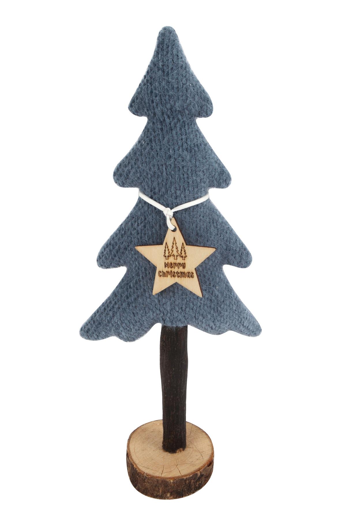 Skulptur Nic - Blau/Braun, KONVENTIONELL, Holz/Textil - Luca Bessoni