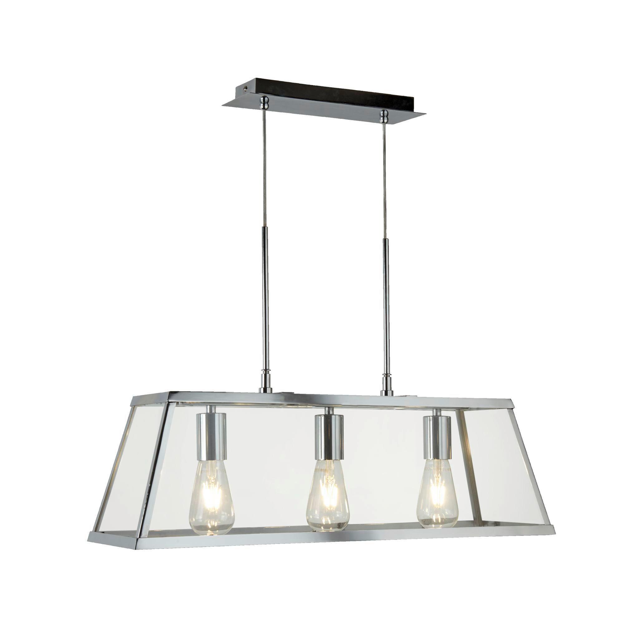 Hängeleuchte Voyager 4613-3cc - Chromfarben, Design, Glas/Metall (65/100/20cm)