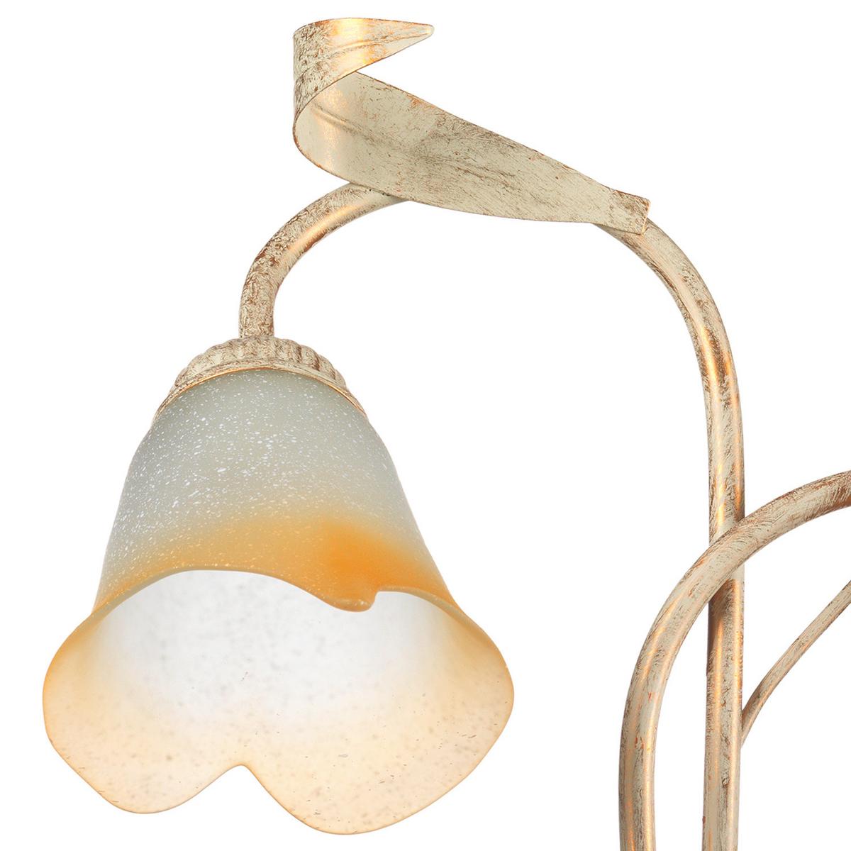 Wandleuchte 4722/ap2 - Hellbraun/Weiß, KONVENTIONELL, Glas/Metall (40/20/58cm)