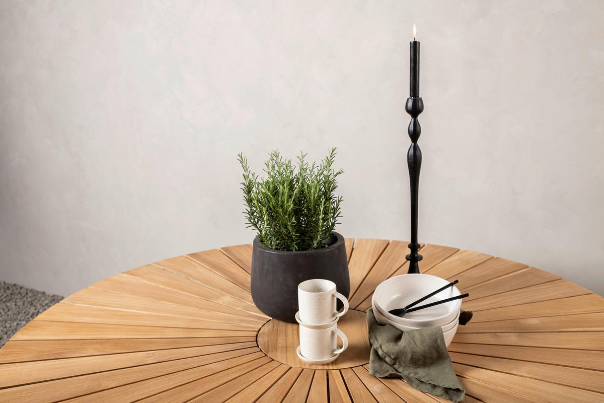 Gartentisch Mexico - Weiß/Teakfarben, KONVENTIONELL, Holz/Metall (140/140/75cm) - Gardenson