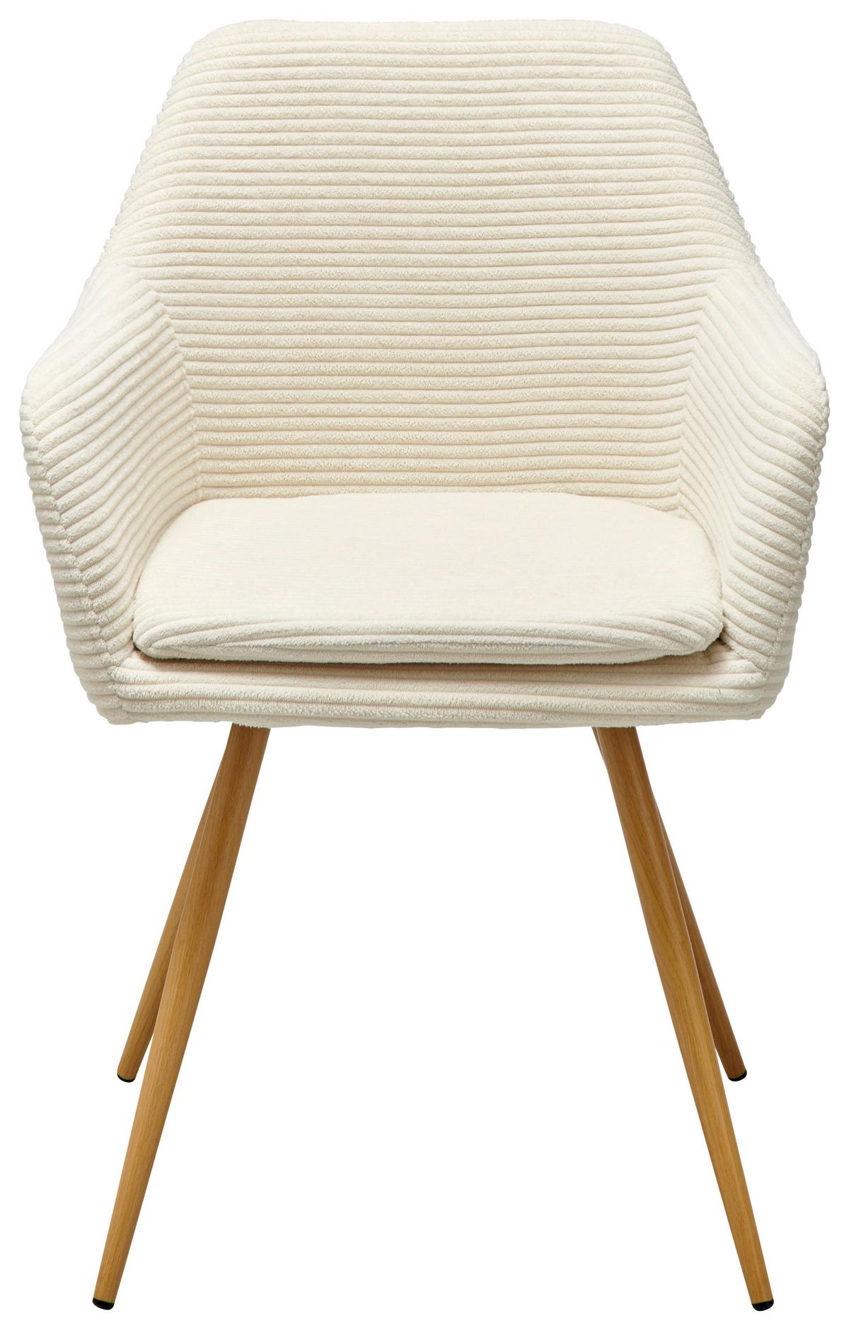 Armlehnstuhl Cardiff - Beige/Naturfarben, LIFESTYLE, Textil/Metall (57/83/62cm) - MID.YOU