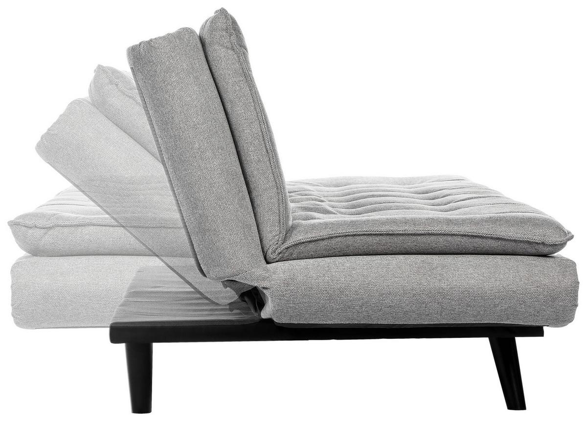 Rozkládací pohovka SUN, šedá, sklopná, max. 360 kg - šedá/černá, Moderní, dřevo/textil (190/83/93cm) - Mömax