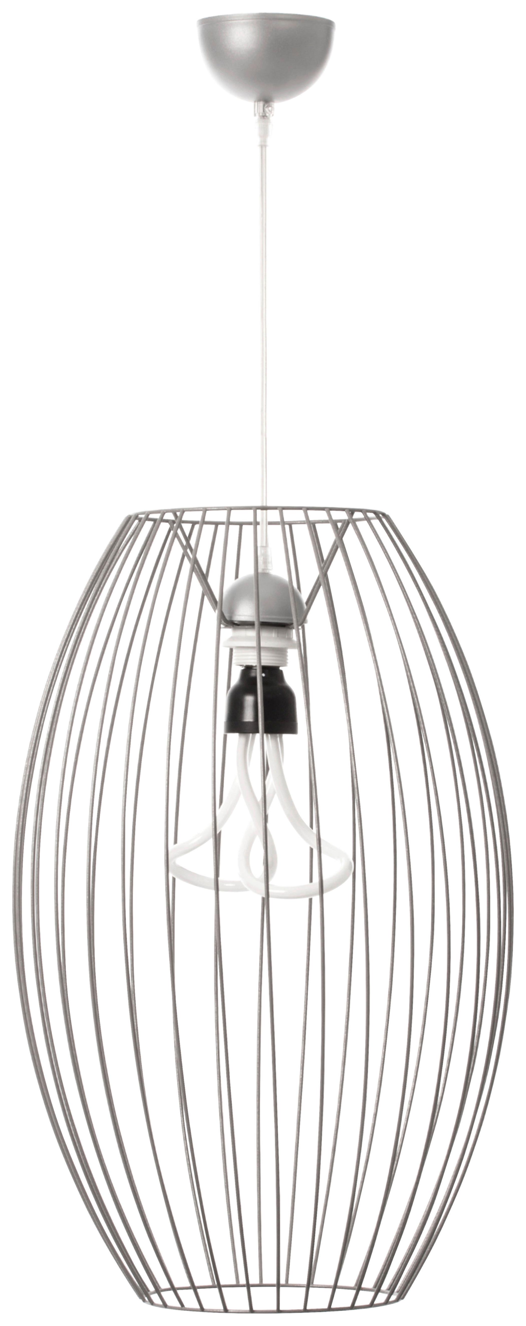 Hängeleuchte Reyna 110 Silberfarben B: 34 cm - Silberfarben, Basics, Metall (34/34/55cm) - Kayoom