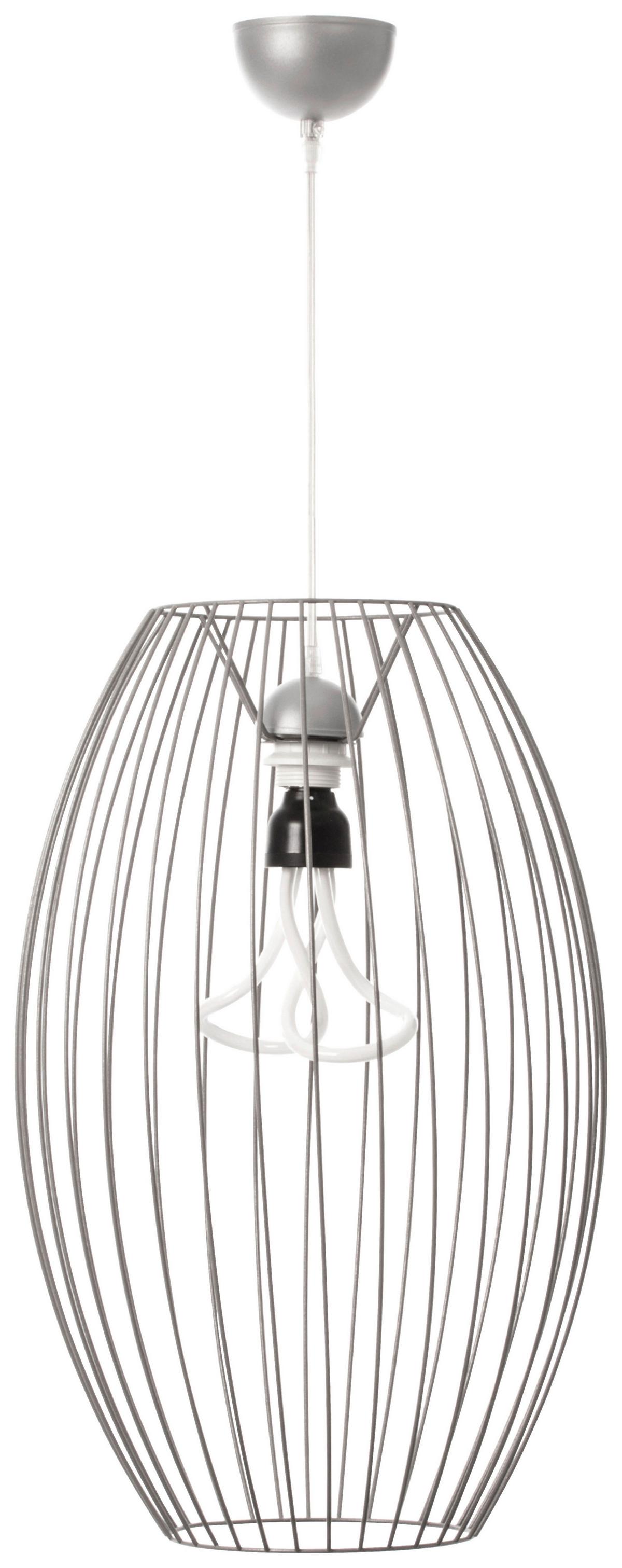Hängeleuchte Reyna 110 Silberfarben B: 34 cm - Silberfarben, Basics, Metall (34/34/55cm) - Kayoom