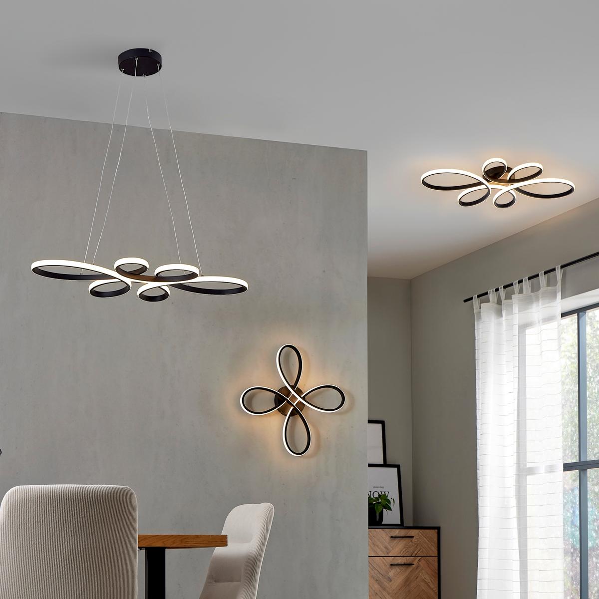 Led Mennyezeti Lámpa Basti - fekete, Modern, műanyag/fém (40/7,5cm) - Luca Bessoni