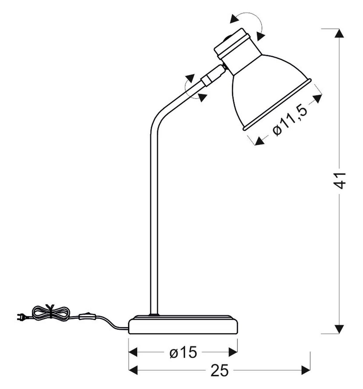Tischleuchte 41-72078 - Schwarz/Weiß, Basics, Metall (16/25/41cm)