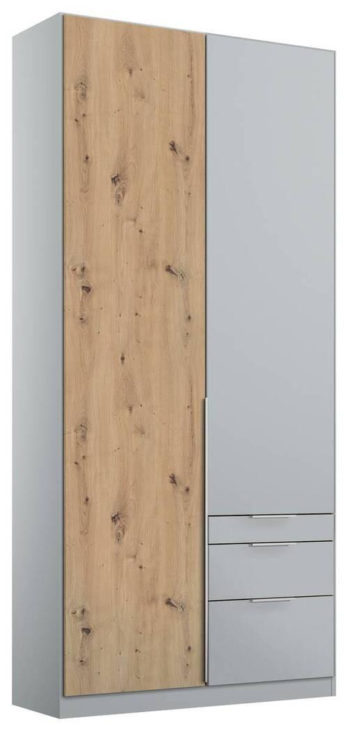 Skříň S Otočnými Dveřmi Alabama - světle šedá/barvy hliníku, Moderní, kompozitní dřevo (91/224/54cm)