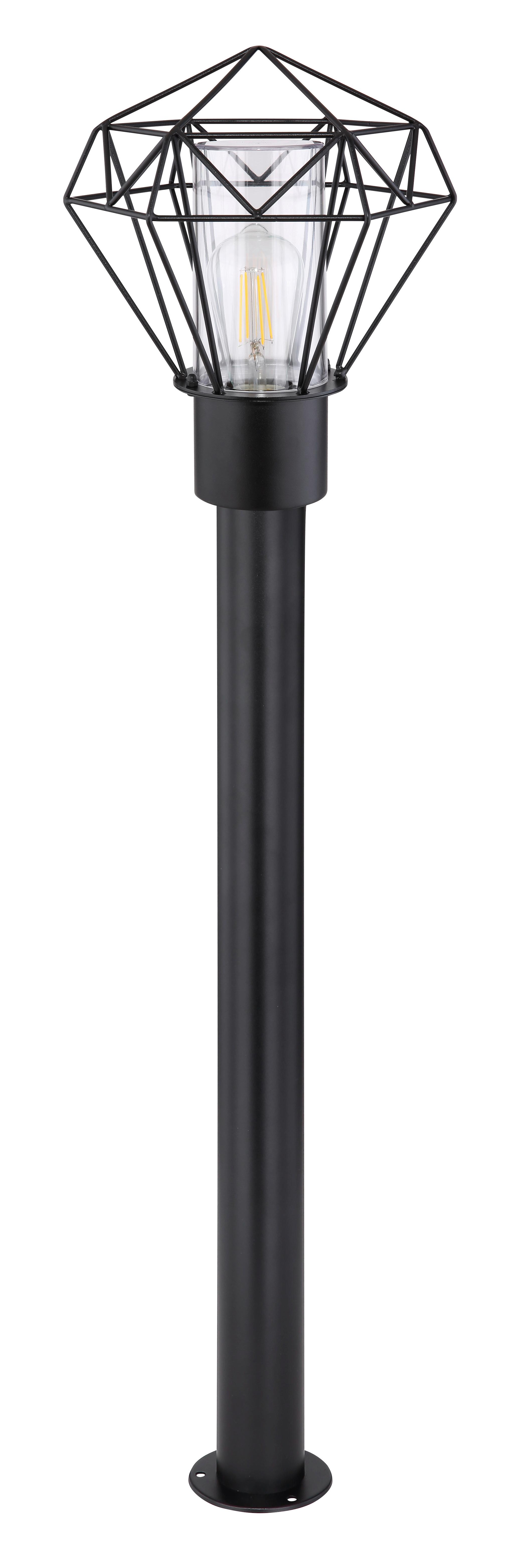 Außenleuchte Horace 15 Watt Edelstahl - Klar/Schwarz, Basics, Kunststoff/Metall (22,5/25,5/100cm) - Globo