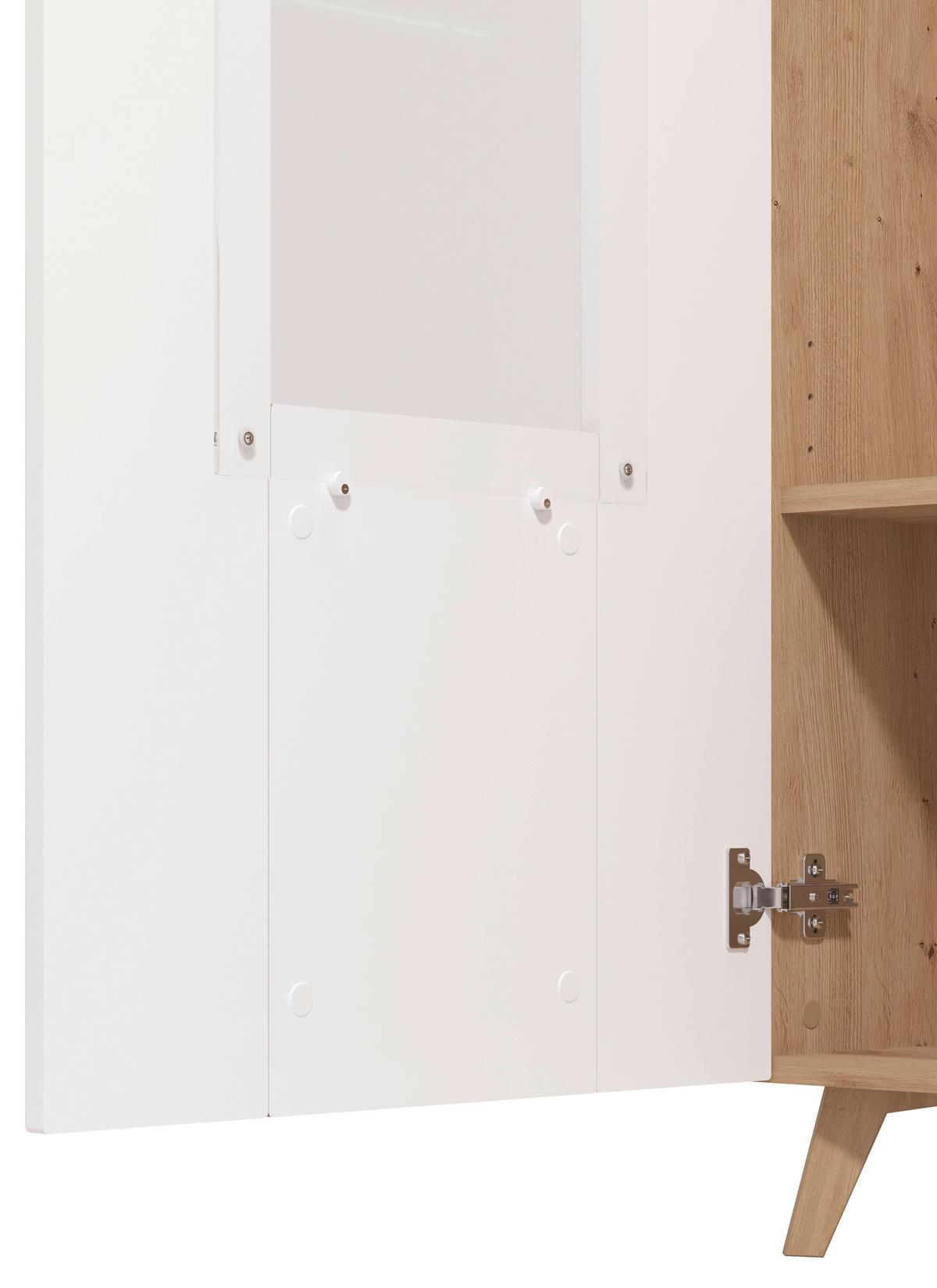 Vitrin Bretagne - tölgyfa színű/fehér, Modern, faalapú anyag (58/202/35cm) - Best Price