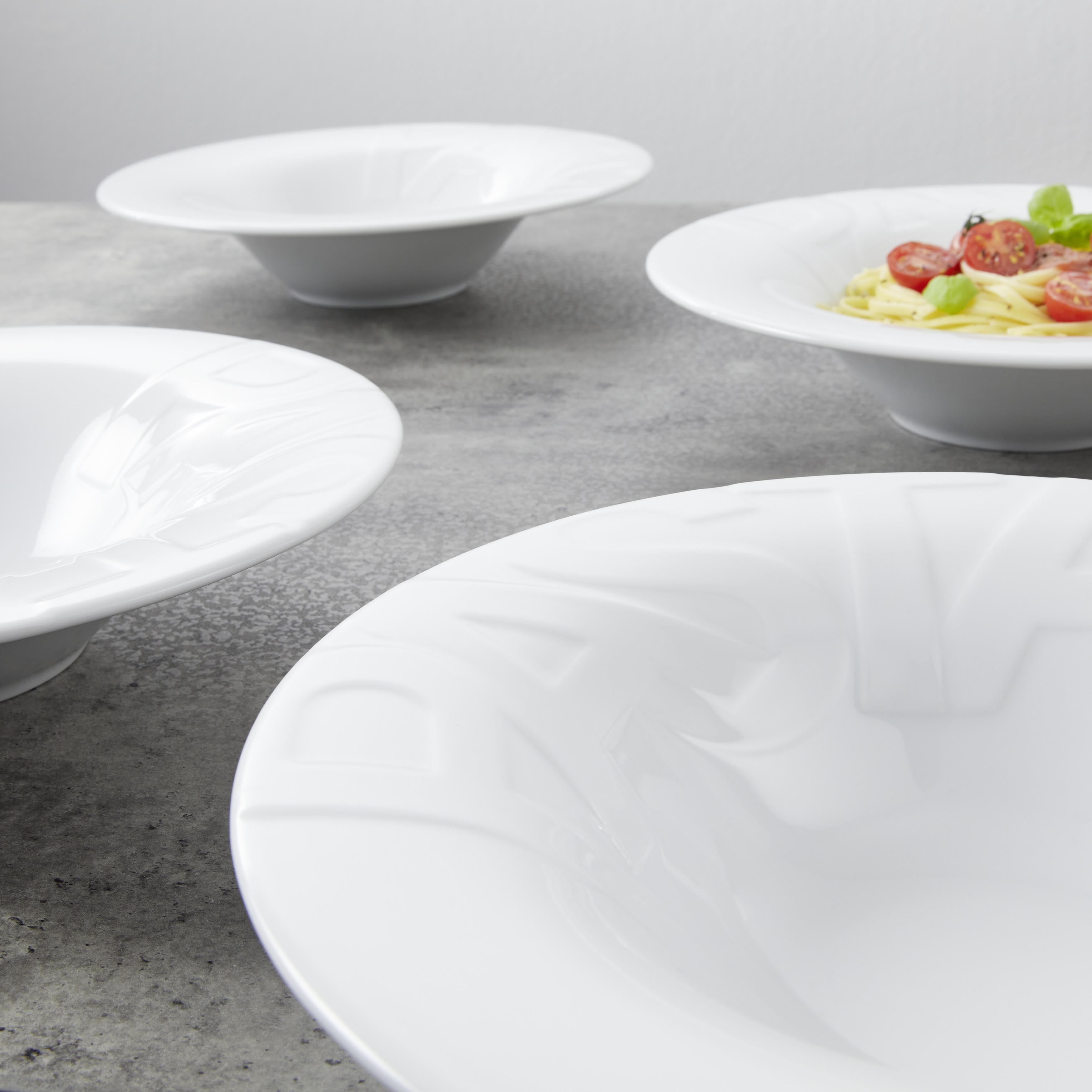 Pastatellerset Gourmet Weiß 4-teilig - Weiß, Keramik - Creatable