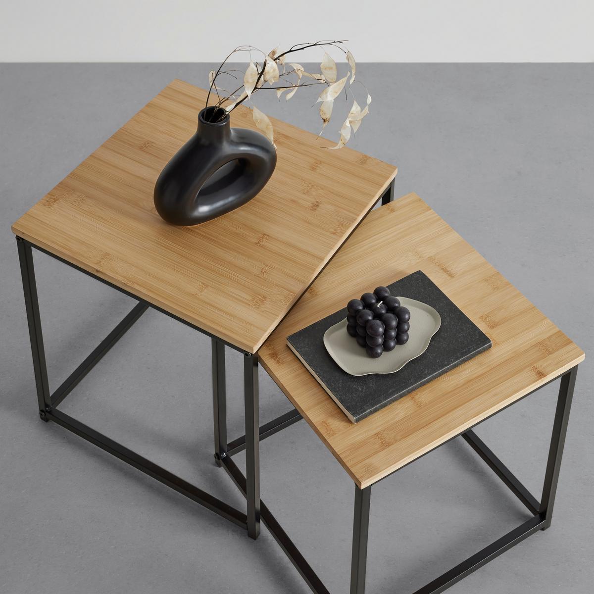 SADA STOLKŮ KOKO -EXKLUSIV- - černá/přírodní barvy, Lifestyle, kov/přírodní materiály (34/38/36/40/34/38cm) - Mömax