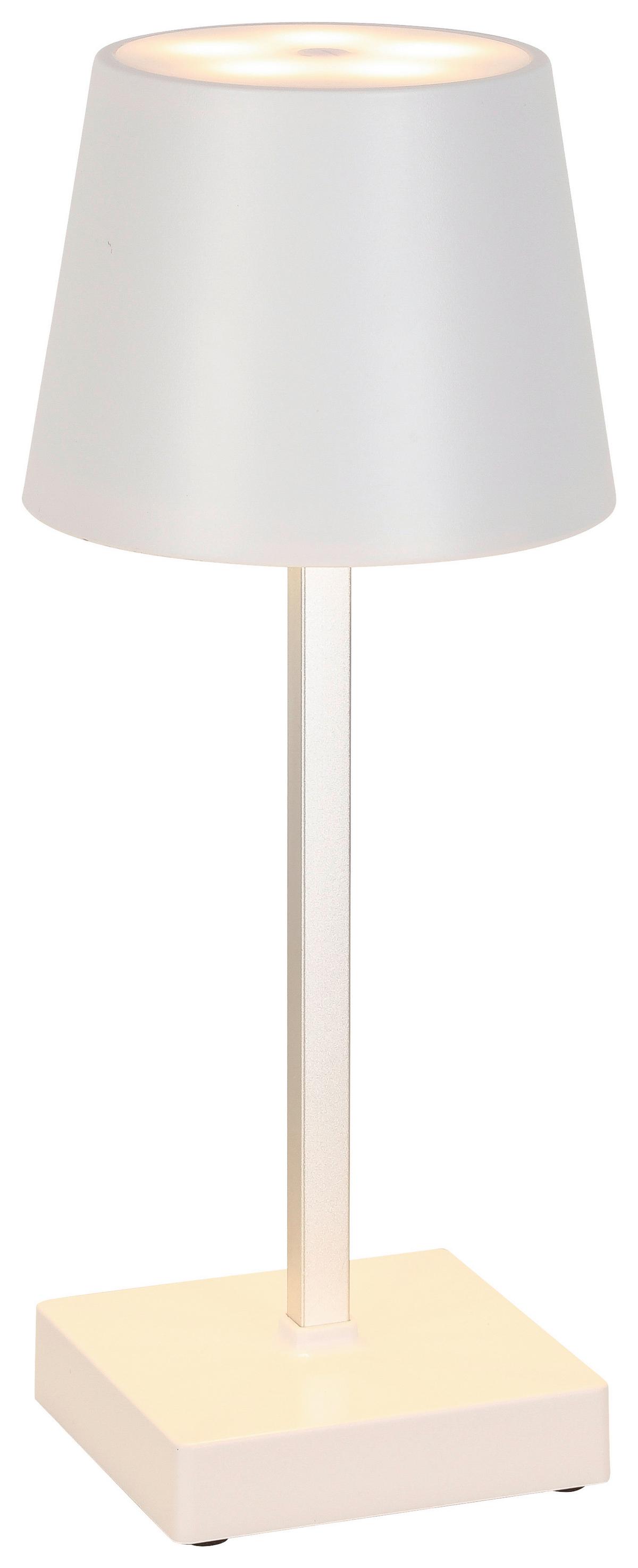 STOLNÍ LAMPA NA BATERIE GOPI - bílá/barvy stříbra, Romantický / Rustikální, kov/plast (10,5/26cm) - Modern Living