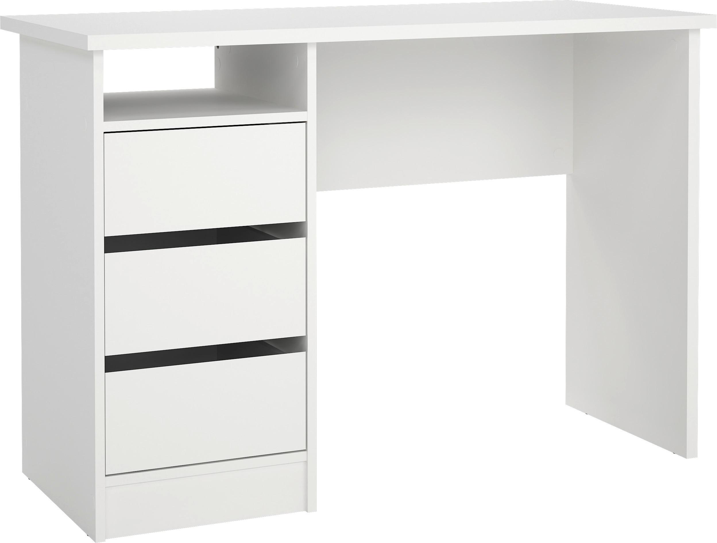 Schreibtisch mit Stauraum B 110cm H 48,5cm Weiß - Weiß, MODERN, Holzwerkstoff (110/48,5/76cm) - P & B