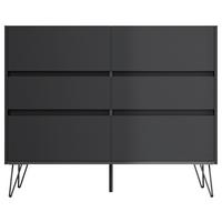 Sideboard Posseik Industrial Graphitfarben/Eichef. B:120 cm - Eichefarben/Schwarz, Design, Holzwerkstoff (120/93,6/42cm) - MID.YOU