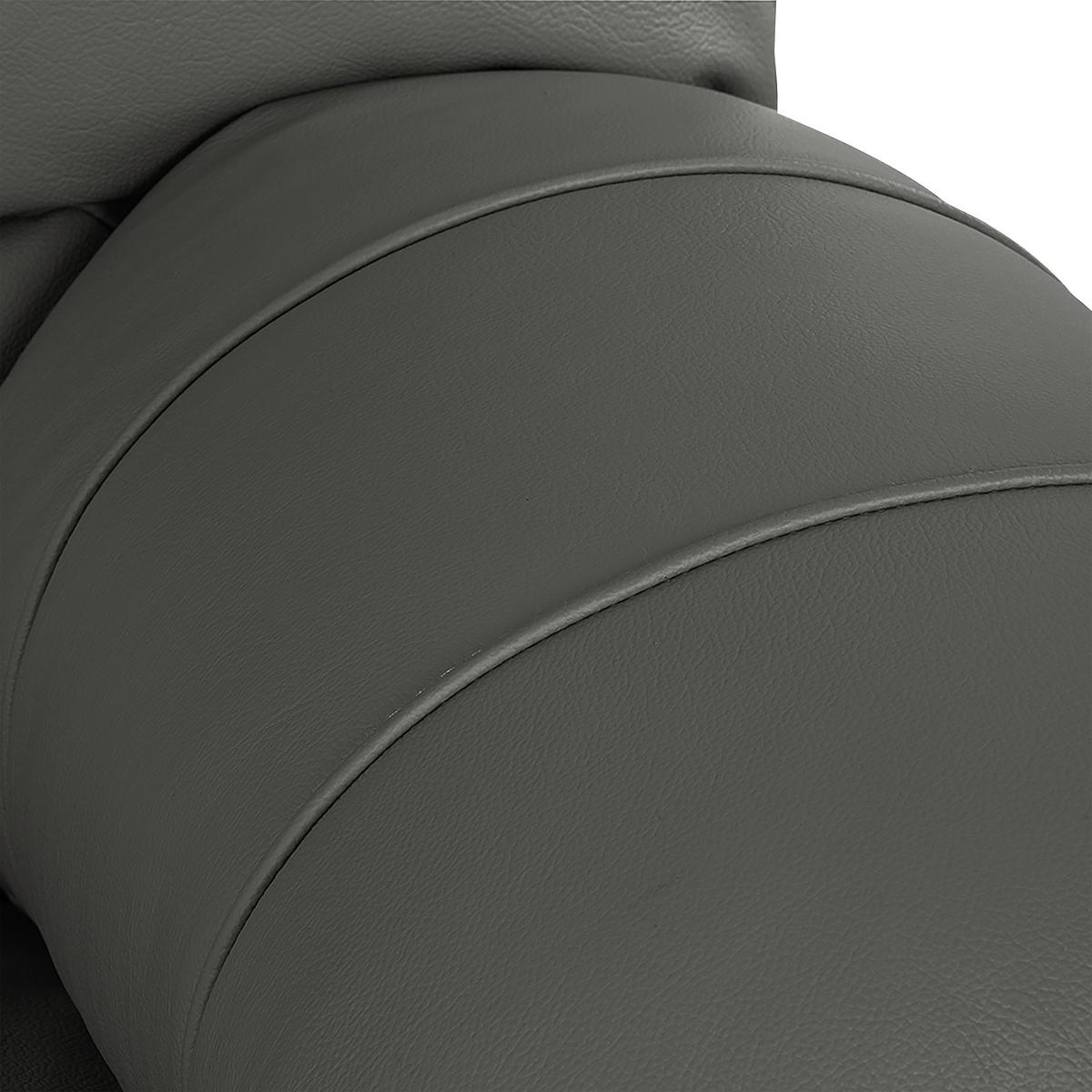 3-Sitzer-Sofa Oslo Anthrazit B: 205 cm - Anthrazit/Schwarz, Design, Leder (205/92/85cm) - Livetastic