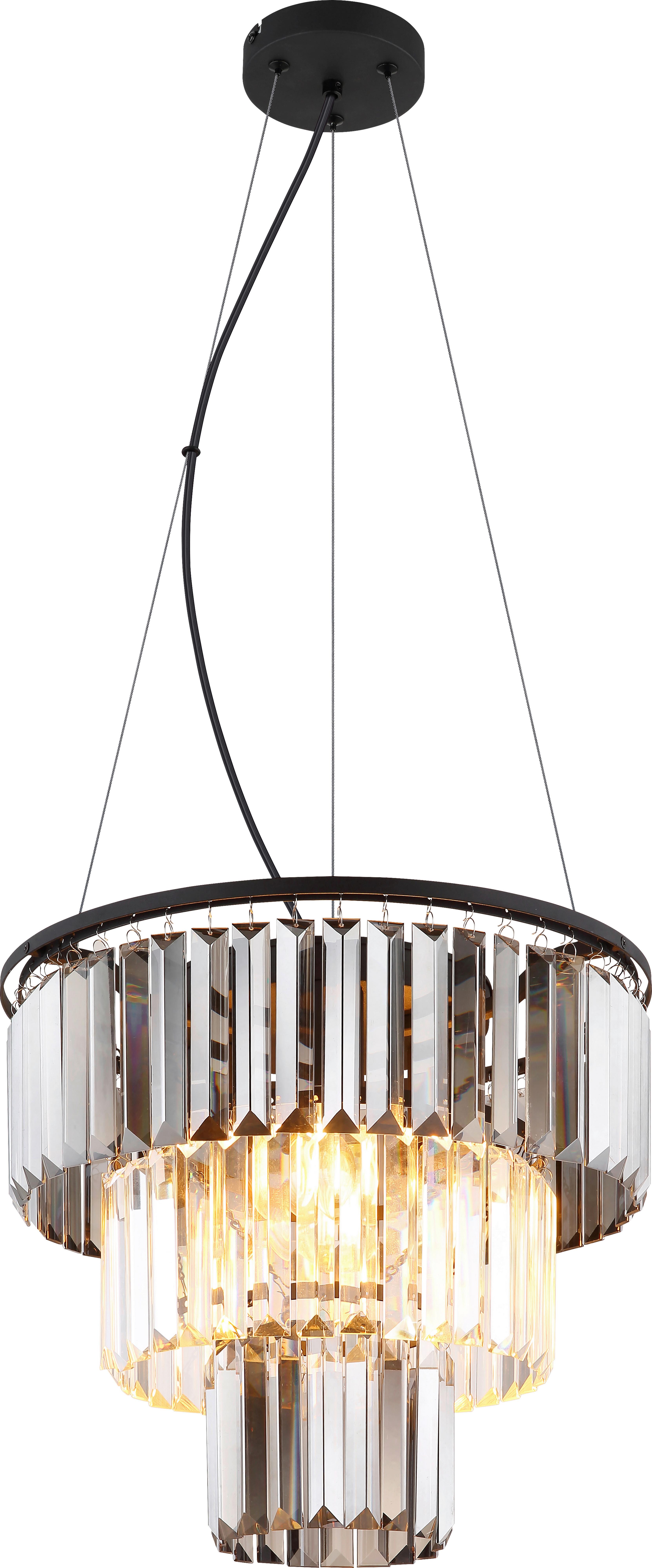 Függőlámpa Niha - fekete, Modern, műanyag/fém (40/120cm)